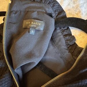 Ted Baker Textured Black Peplum Top